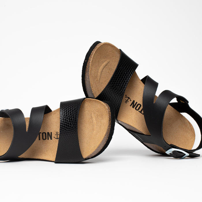 bayton Sandales Ibiza Noir Compensées et Semi-compensées Bayton femme