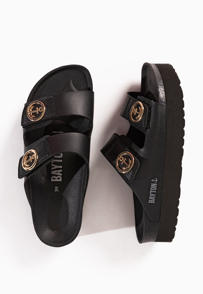 Bayton Sandales Jalon Noir à Plateforme Bayton Femme