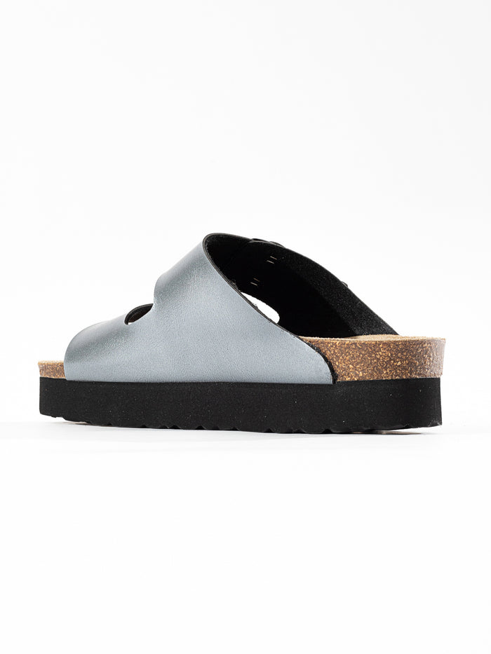 Bayton Sandales Japet Argentées Foncées à Plateforme Bayton Femme