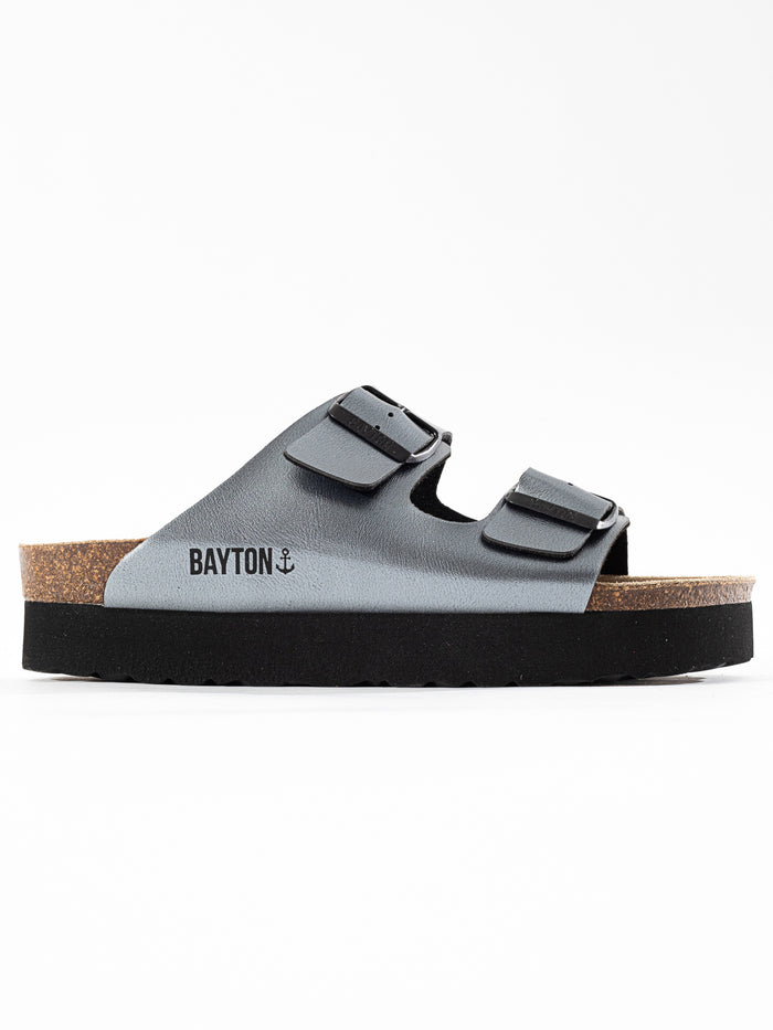 bayton Sandales Japet Argentées Foncées à Plateforme Bayton femme