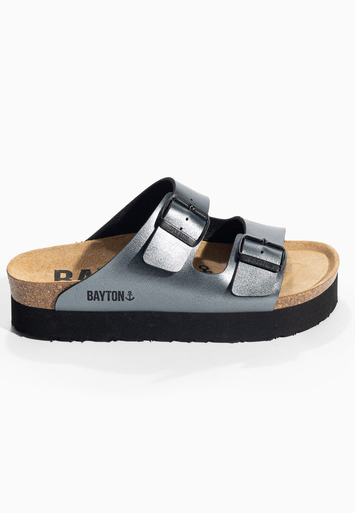 Bayton Sandales Japet Pewter à Plateforme Bayton Femme