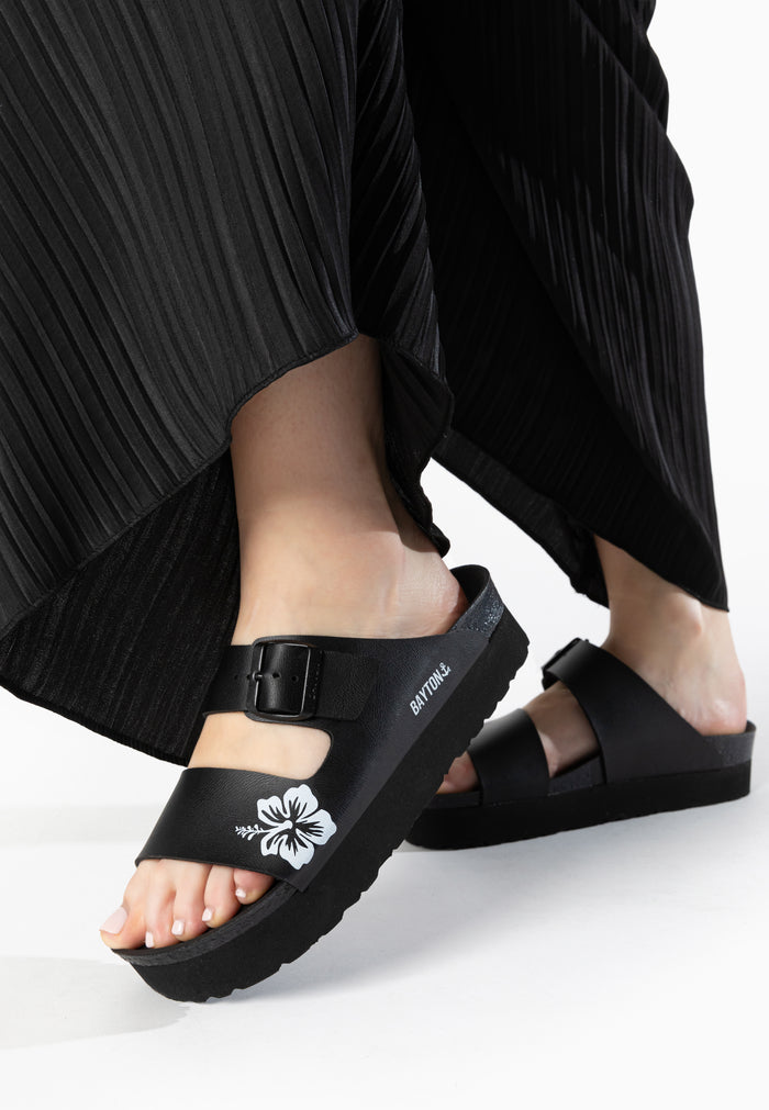 Bayton Sandales Jenn Noir Et Blanc à Plateforme Bayton Femme