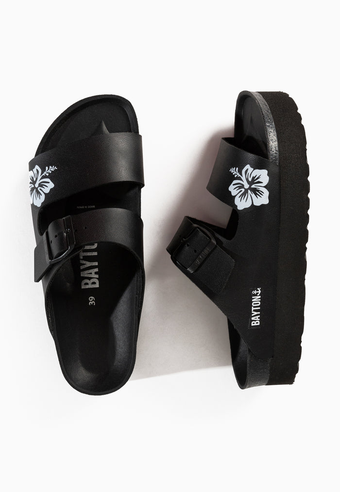 Bayton Sandales Jenn Noir Et Blanc à Plateforme Bayton Femme