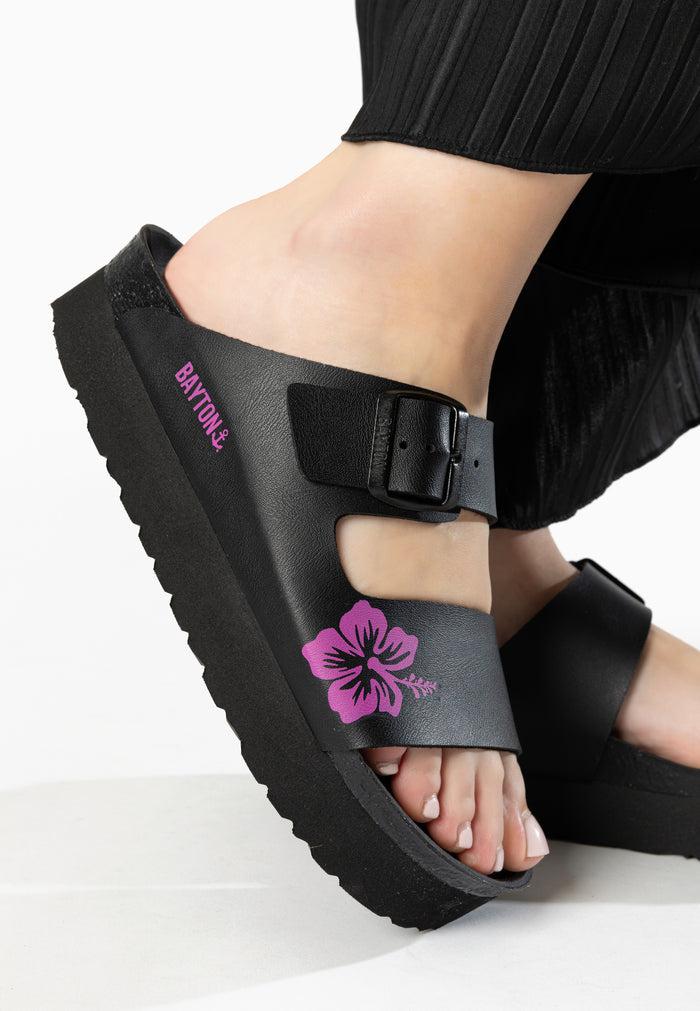 bayton Sandales Jenn Noir et Rose à Plateforme Bayton femme