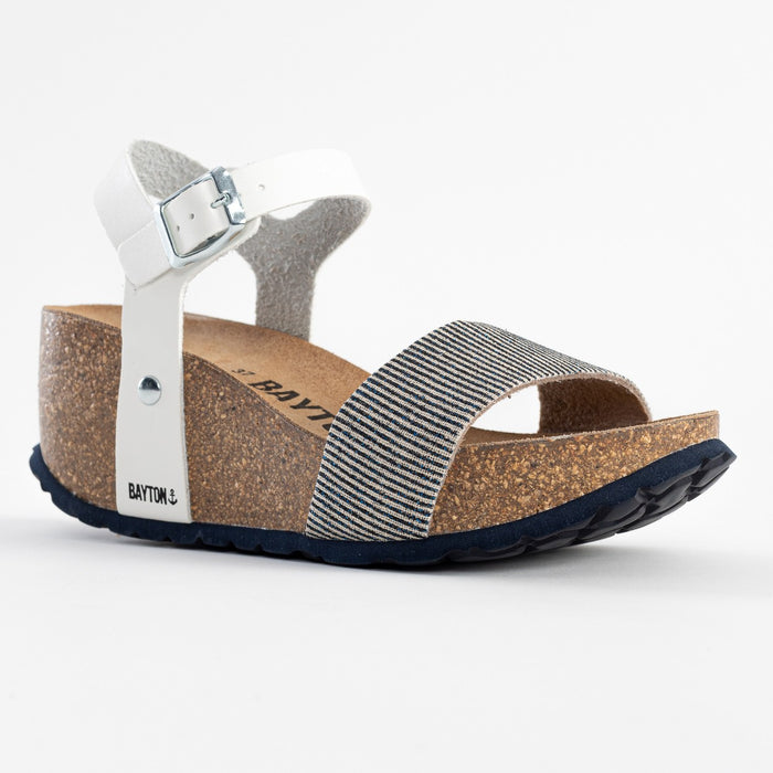 bayton Sandales Julie Blanc Et Anthracite Compensées et Semi-compensées Bayton femme