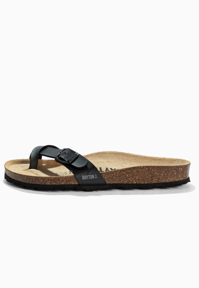 Bayton Sandales Junon Noir à Entre-Doigts Bayton Femme