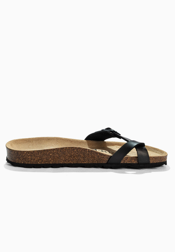 Bayton Sandales Junon Noir à Entre-Doigts Bayton Femme