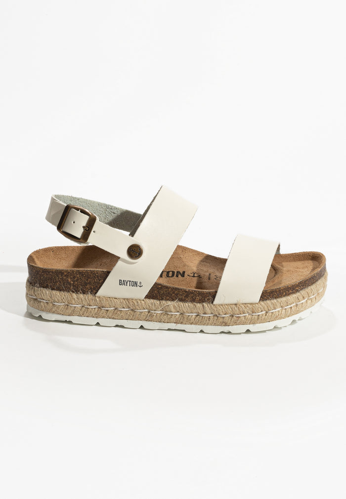 Bayton Sandales Kenji Blanc à Plateforme 100% Cuir Bayton Femme