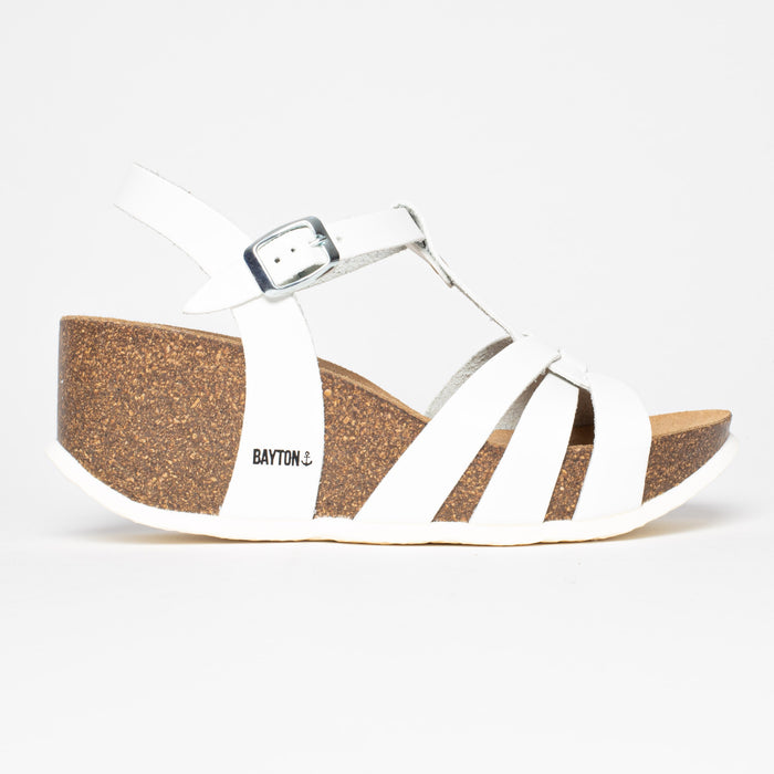 Bayton Sandales Lanzarote Blanc Compensées Et Semi-compensées Bayton Femme