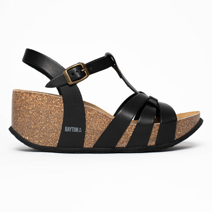 Bayton Sandales Lanzarote Noir Compensées Et Semi-compensées Bayton Femme