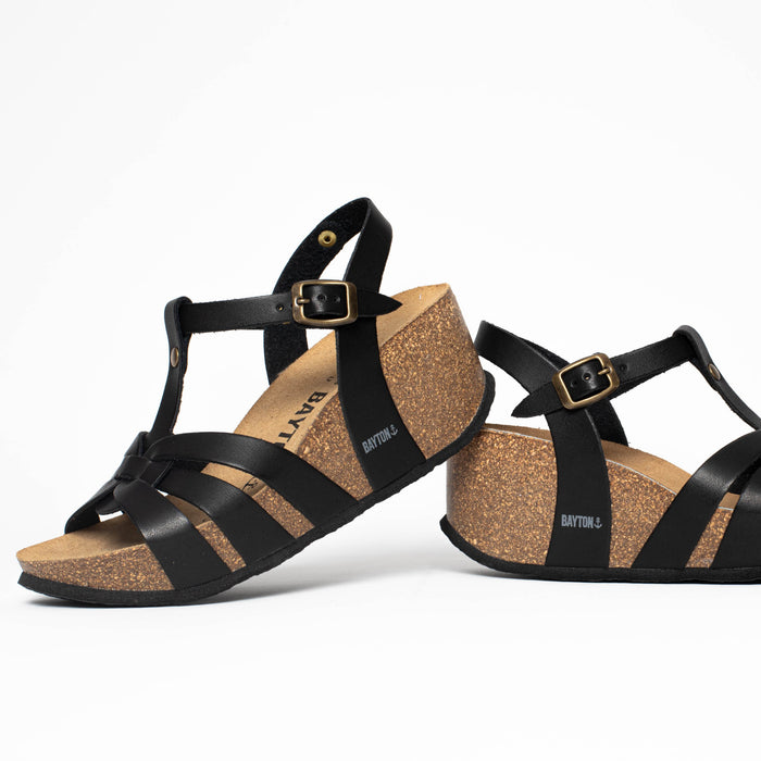 bayton Sandales Lanzarote Noir Compensées et Semi-compensées Bayton femme
