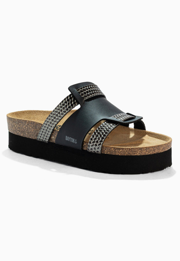 Bayton Sandales Lecce Noir Et Anthracite à Plateforme Bayton Femme