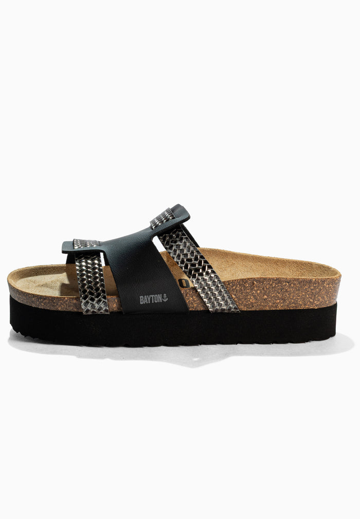 Bayton Sandales Lecce Noir Et Anthracite à Plateforme Bayton Femme