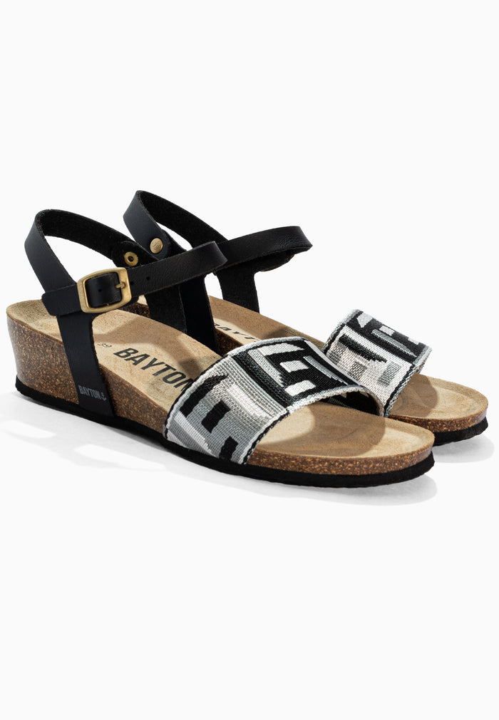 Bayton Sandales Legane Gris Et Noir Et Argent Bayton