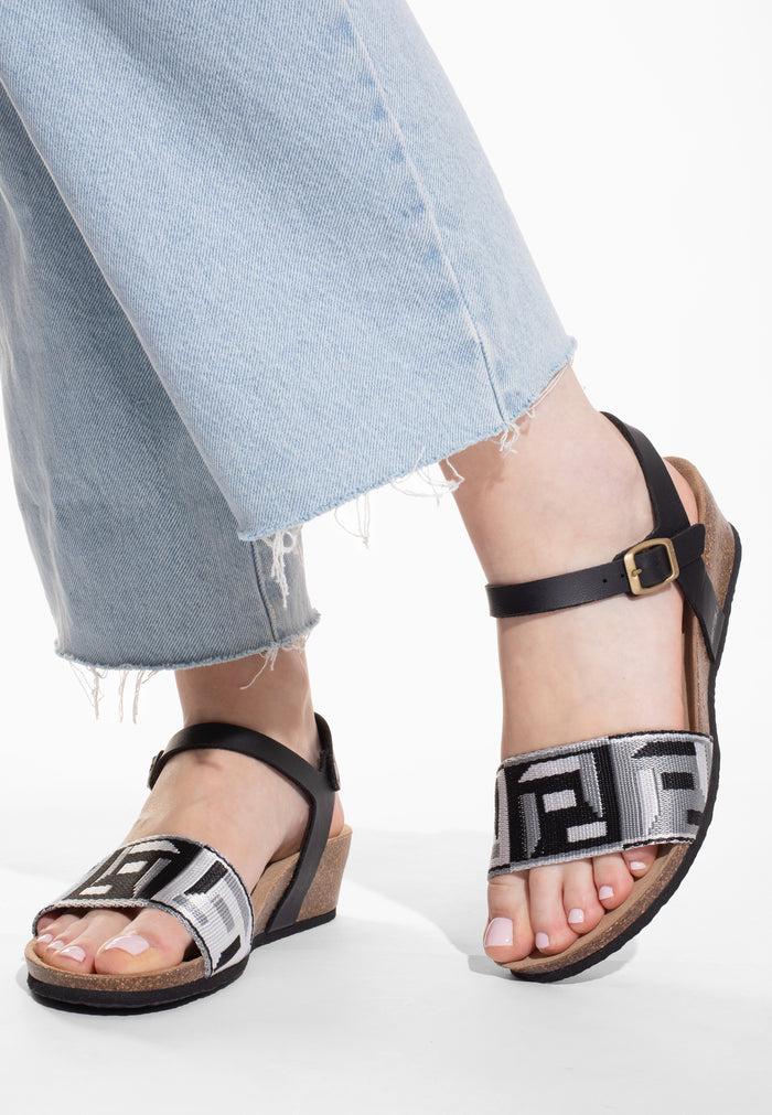 bayton Sandales Legane Gris et Noir et Argent Bayton