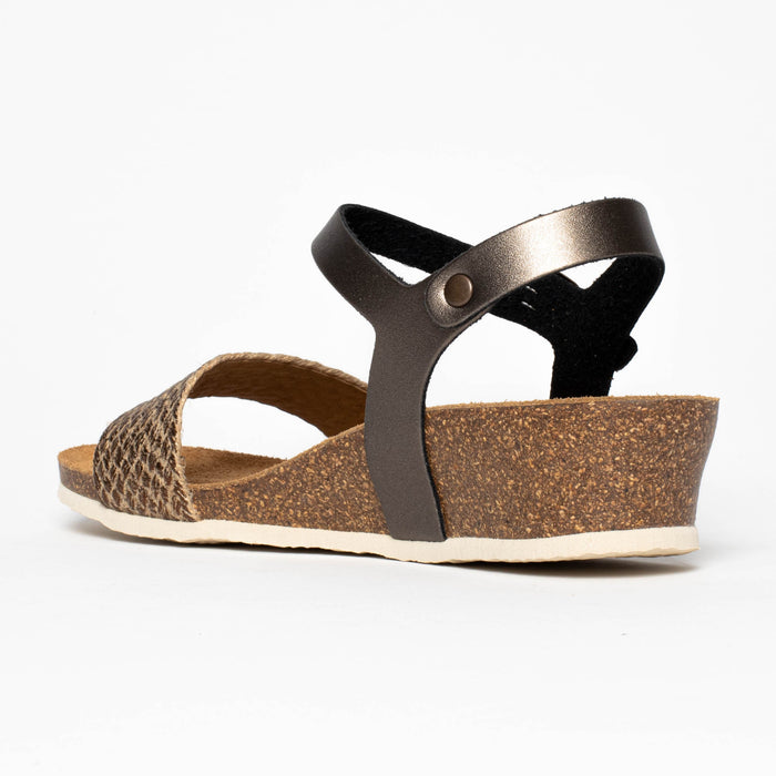 Bayton Sandales Leganes Bronze Et Pewter Compensées Et Semi-compensées Bayton Femme