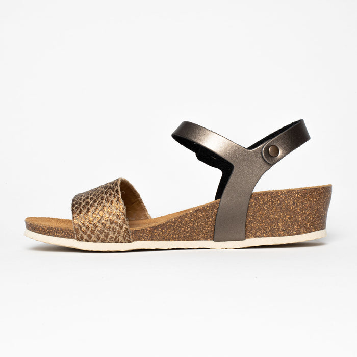 Bayton Sandales Leganes Bronze Et Pewter Compensées Et Semi-compensées Bayton Femme