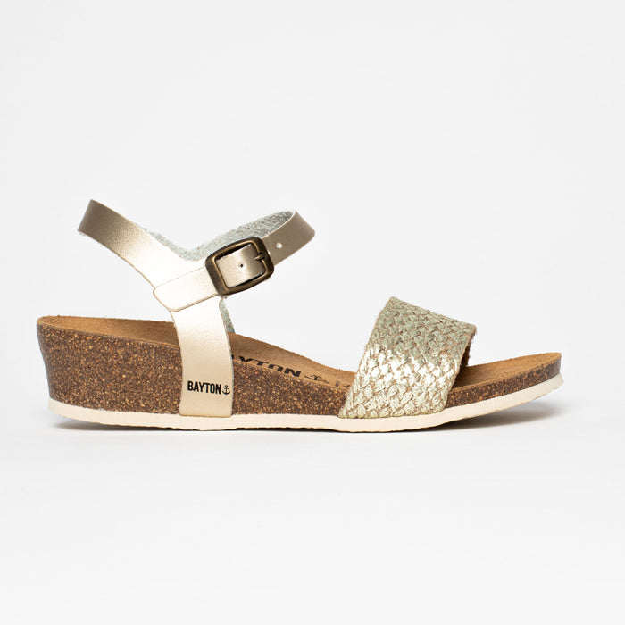 Bayton Sandales Leganes Dorées Clair Compensées Et Semi-compensées Bayton Femme