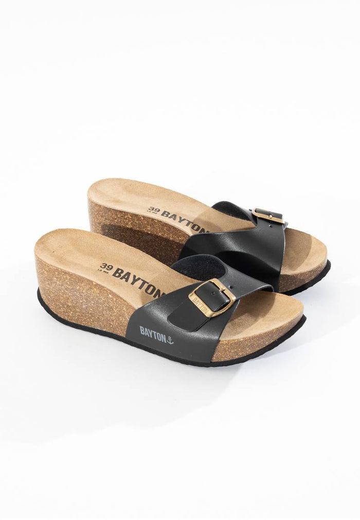 bayton Sandales Luna Noir Compensées et Semi-compensées Bayton femme