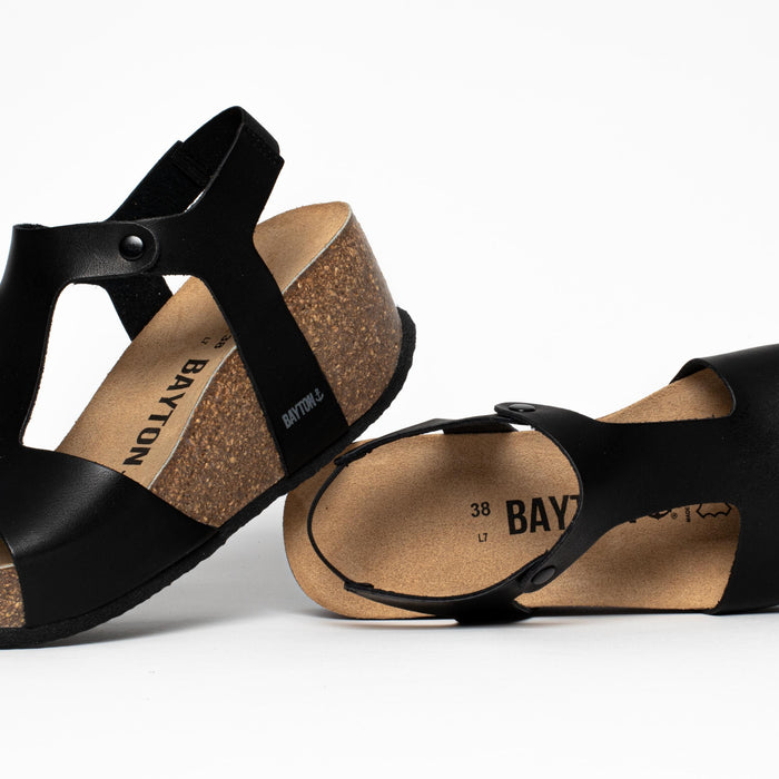 Bayton Sandales Madrida Noir Compensées Et Semi-compensées Bayton Femme