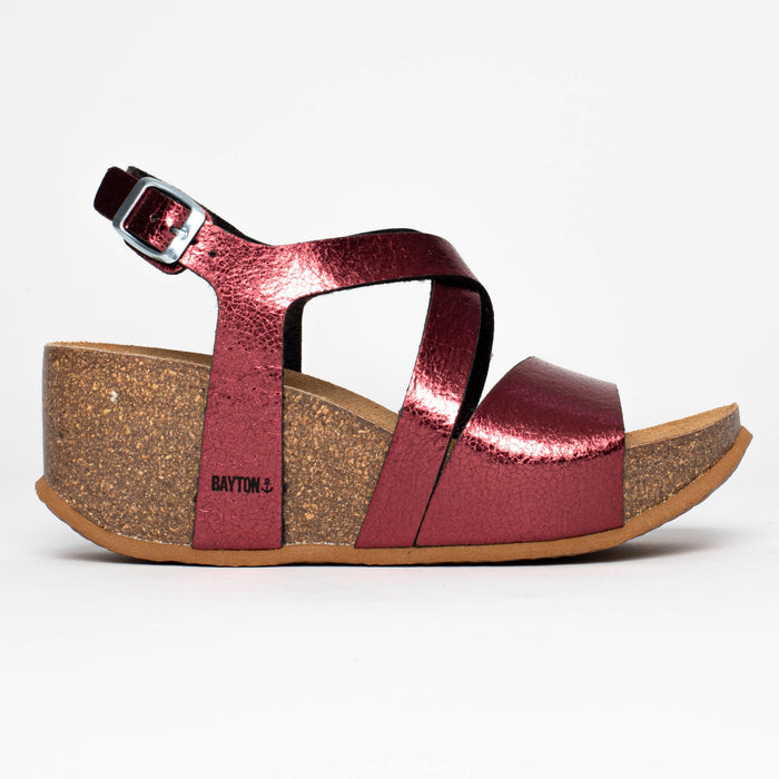 Bayton Sandales Malaga Bordeaux Compensées Et Semi-compensées Bayton Femme