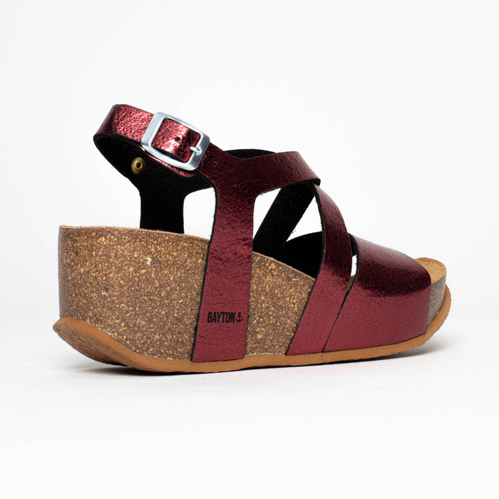 Bayton Sandales Malaga Bordeaux Compensées Et Semi-compensées Bayton Femme
