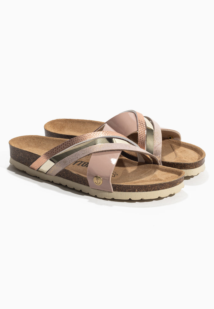 bayton Sandales Matisse Rose et Doré Multi-Brides Bayton femme