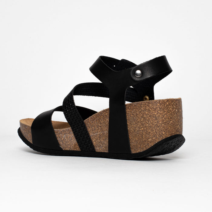 Bayton Sandales Melilla Noir Compensées Et Semi-compensées Bayton Femme