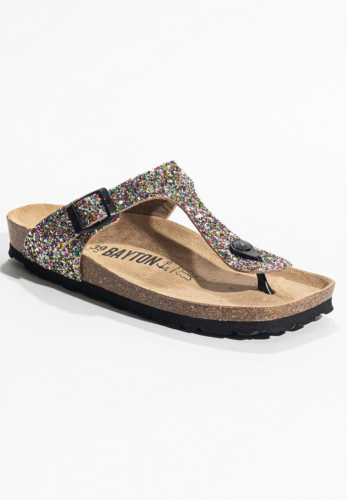 Bayton Sandales Mercure à Paillettes Multicolores à Entre-Doigts Bayton Femme