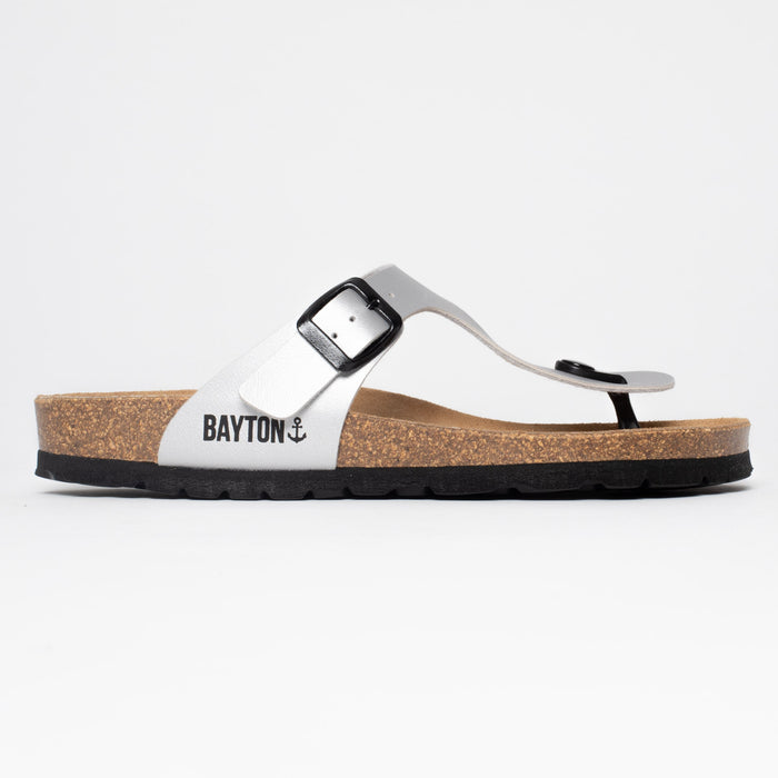Bayton Sandales Mercure Argent Clair à Entre-Doigts Bayton Femme