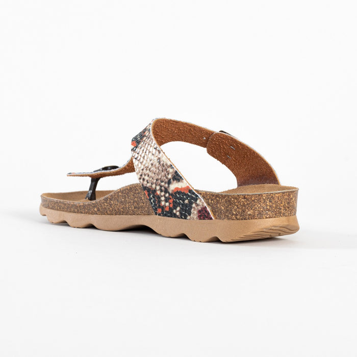 Bayton Sandales Mercure Beige Python à Entre-Doigts Bayton Femme