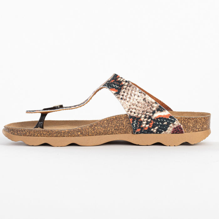 Bayton Sandales Mercure Beige Python à Entre-Doigts Bayton Femme