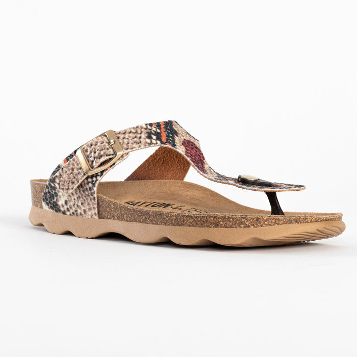 Bayton Sandales Mercure Beige Python à Entre-Doigts Bayton Femme