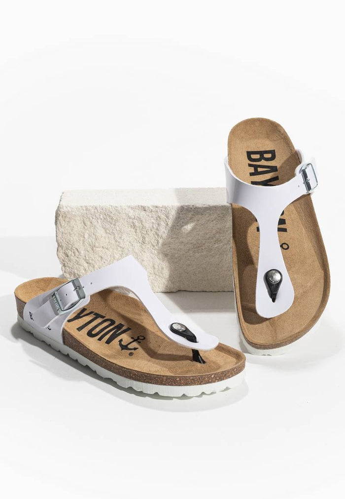 bayton Sandales Mercure Blanc à Entre-Doigts Bayton Femme