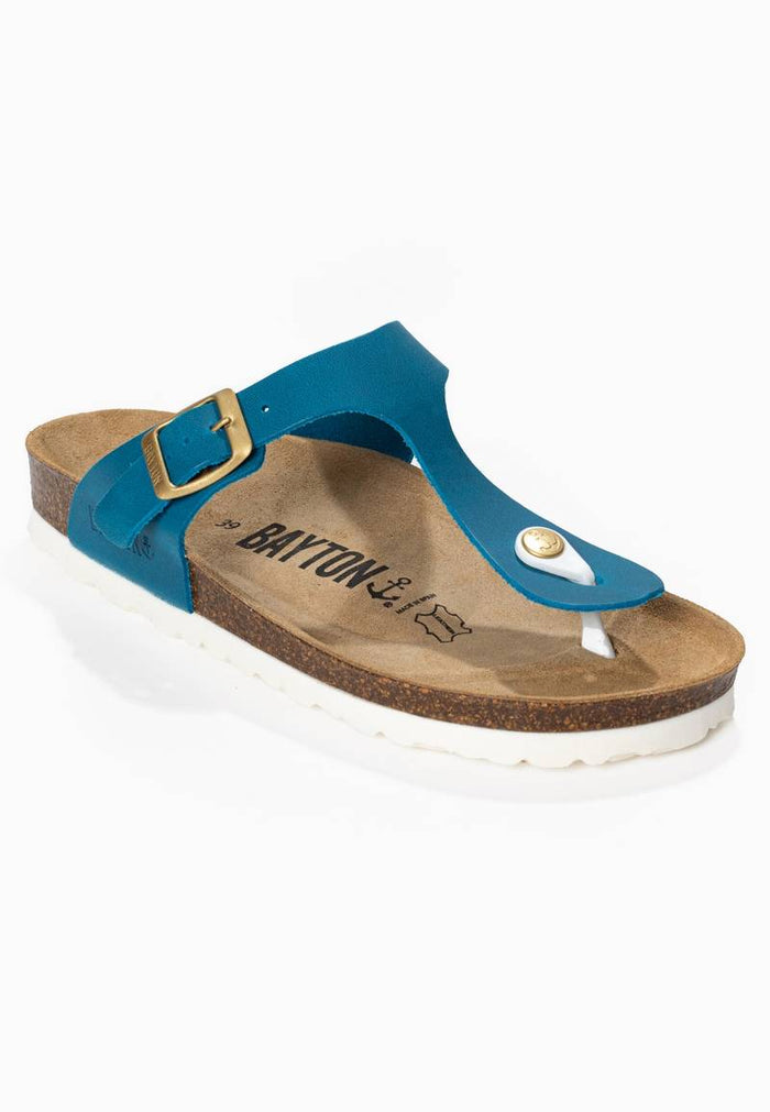 Bayton Sandales Mercure Bleu 100% Cuir à Entre-Doigts Bayton Femme
