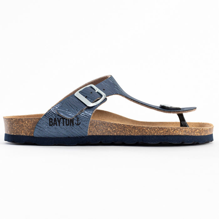 Bayton Sandales Mercure Bleu Marine à Entre-Doigts Bayton Femme