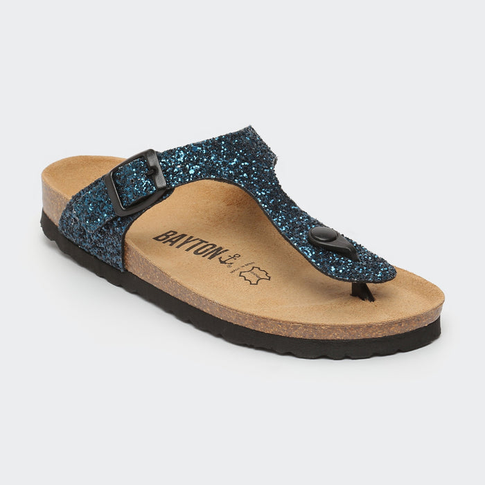 bayton Sandales Mercure Bleu Marine à Entre-Doigts Bayton Femme
