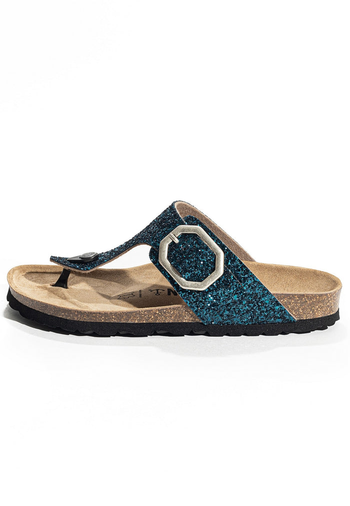 Bayton Sandales Mercure Bleu Pailleté à Entre-Doigts Bayton Femme