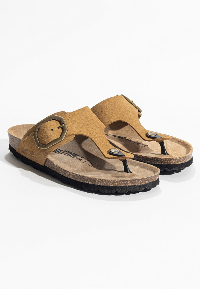 bayton Sandales Mercure Camel à Entre-Doigts Bayton Femme