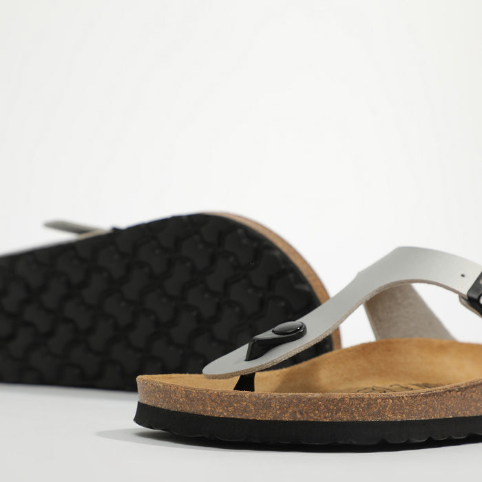 Bayton Sandales Mercure Gris Clair à Entre-Doigts Compensées Et Semi-compensées Bayton Femme