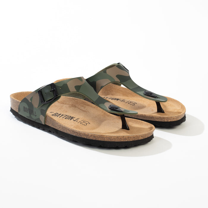 bayton Sandales Mercure Kaki Camouflage à Entre-Doigts Bayton homme