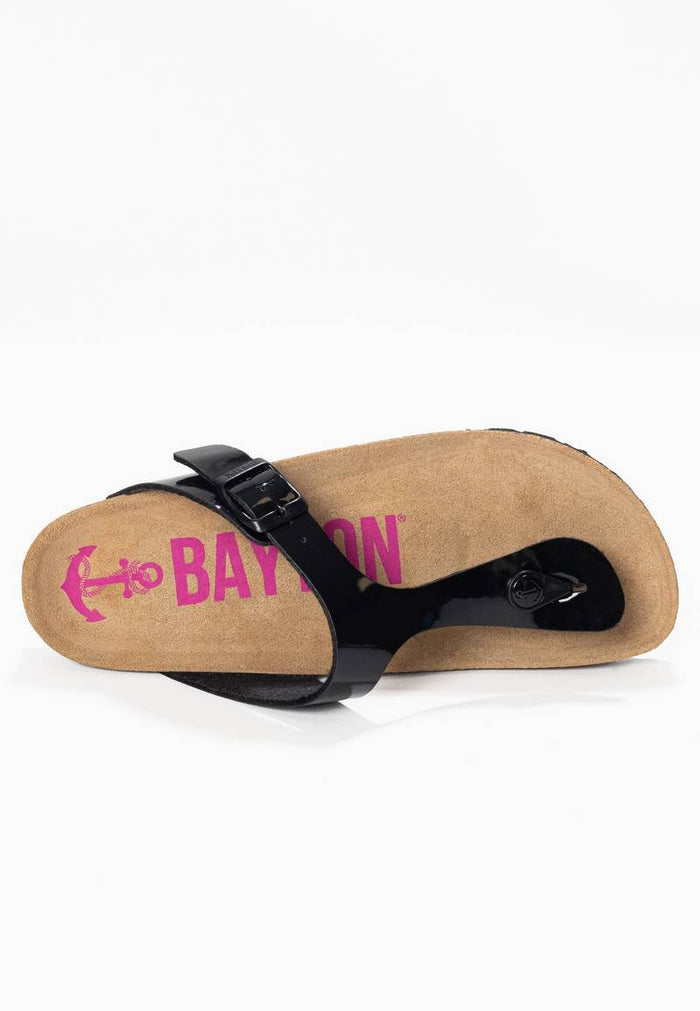Bayton Sandales Mercure Noir à Entre-Doigts Bayton Femme