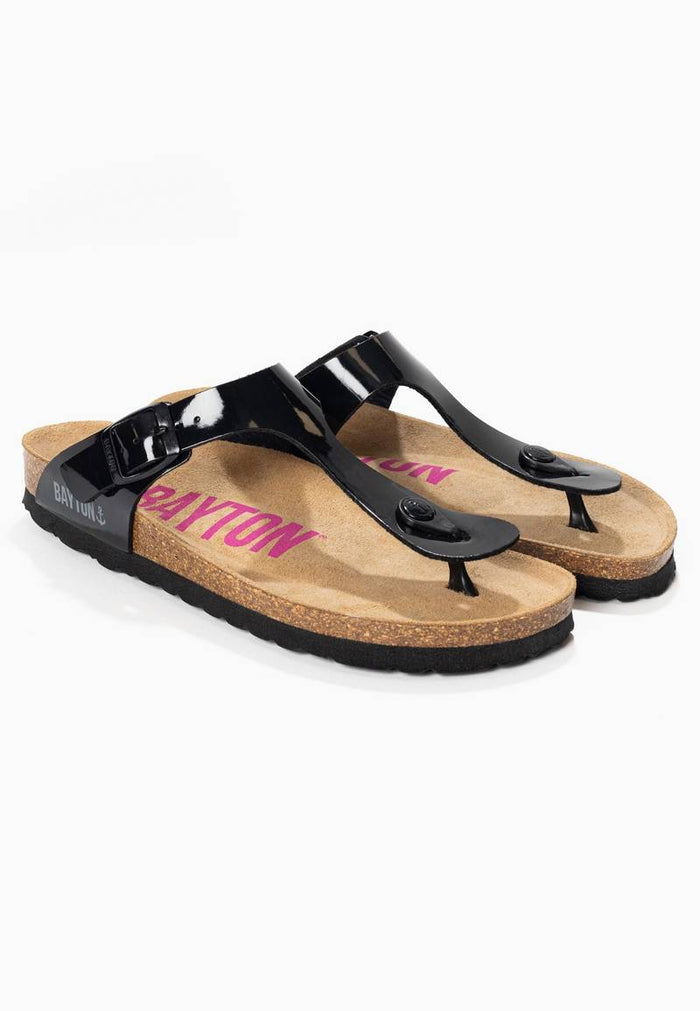 Bayton Sandales Mercure Noir à Entre-Doigts Bayton Femme