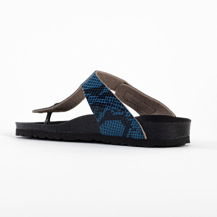 Bayton Sandales Mercure Python Bleu à Entre-Doigts Bayton Femme