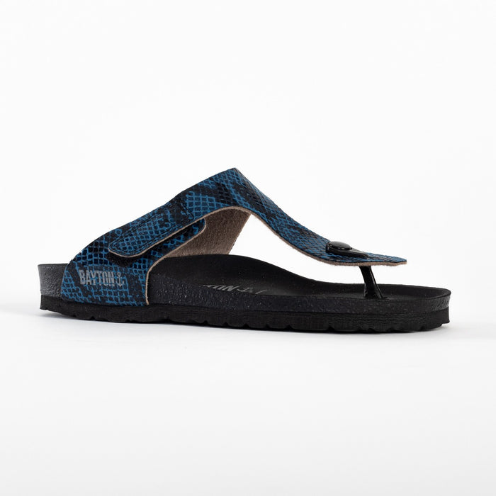 Bayton Sandales Mercure Python Bleu à Entre-Doigts Bayton Femme