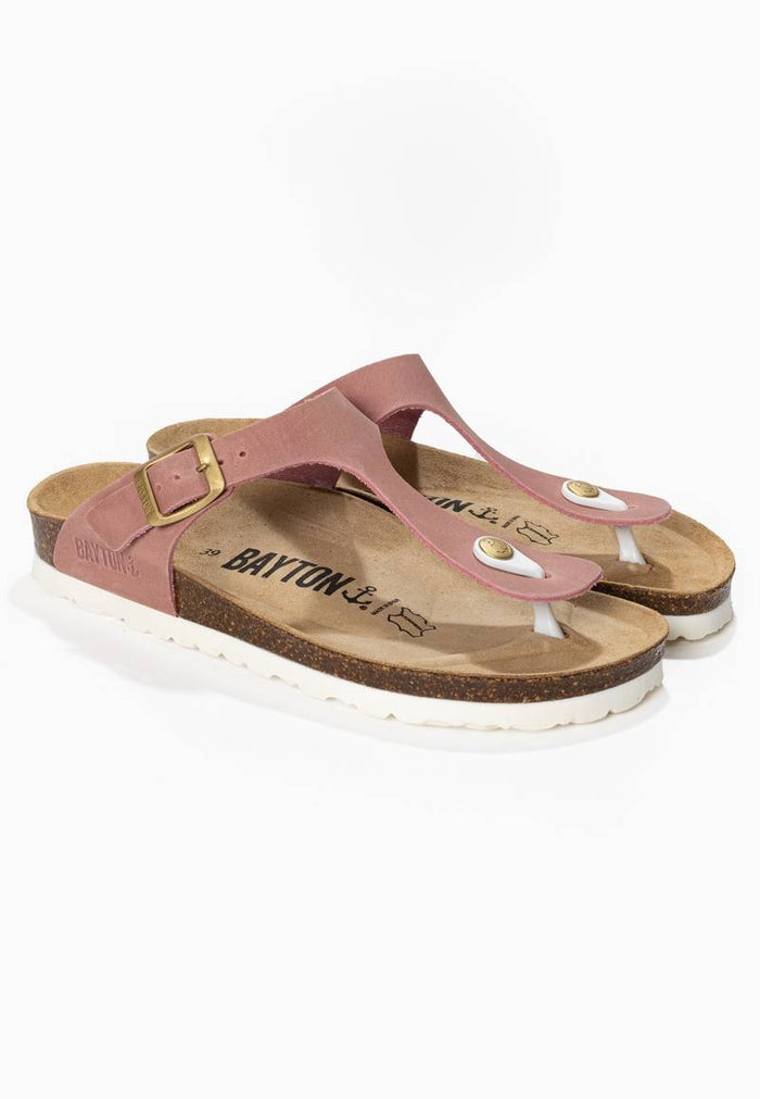 Bayton Sandales Mercure Rose 100% Cuir à Entre-Doigts Bayton Femme