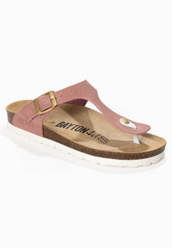 Bayton Sandales Mercure Rose 100% Cuir à Entre-Doigts Bayton Femme