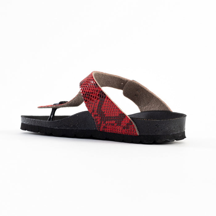 Bayton Sandales Mercure Rouge Python à Entre-Doigts Bayton Femme