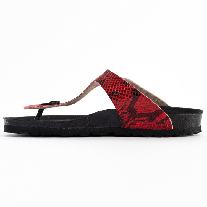 Bayton Sandales Mercure Rouge Python à Entre-Doigts Bayton Femme