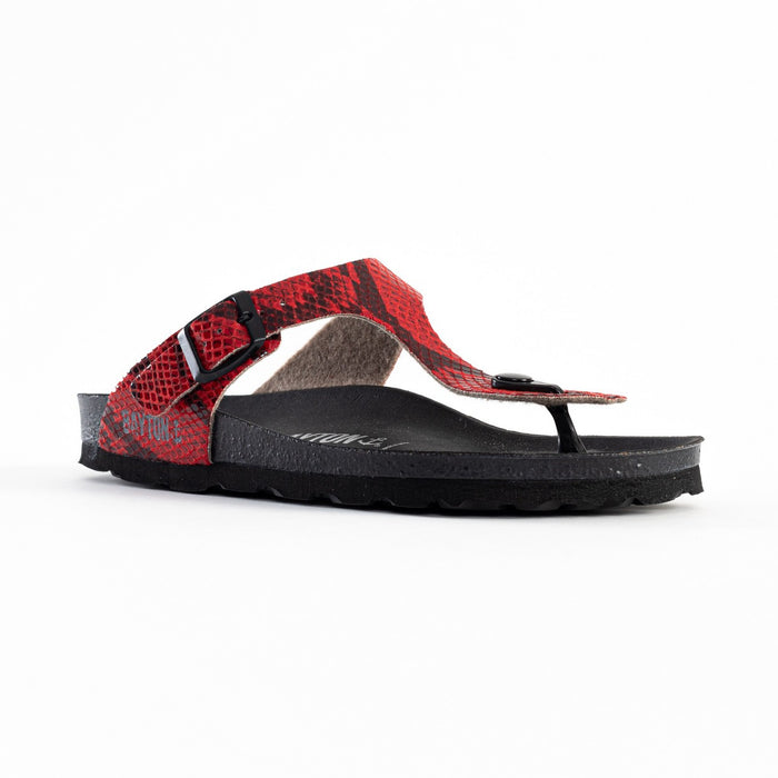 Bayton Sandales Mercure Rouge Python à Entre-Doigts Bayton Femme